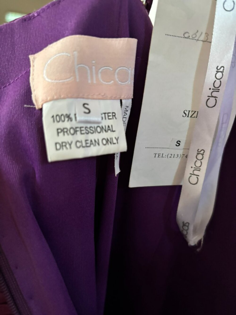 NWT Chicas Royal Purple Gown with Rhinestone and Bead Embellishments Size Small - Picture 13 of 14